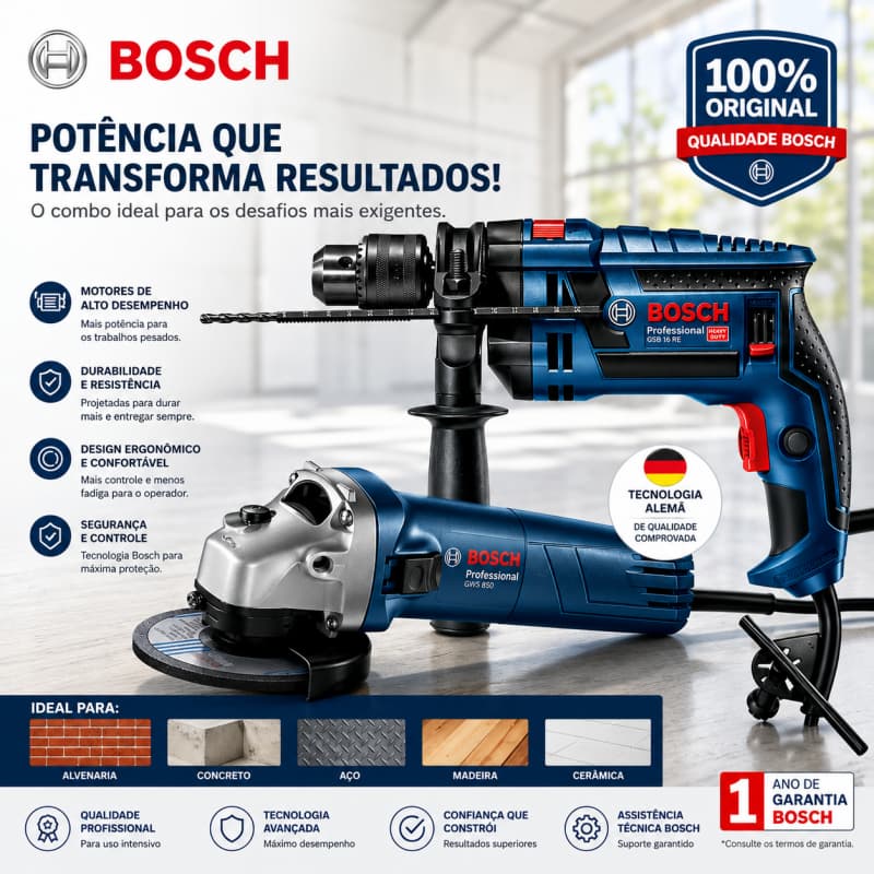 Furadeira parafusadeira bosch 110V furadeira de impacto esmerilhadeira lixadeira bosch 220V Original