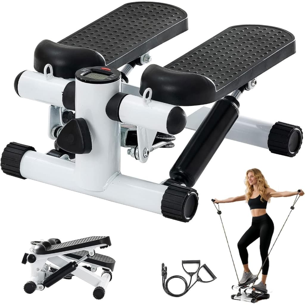 Mini Stepper Step simulador de Caminhada Ginástica com Elástico regulagem intensidade Visor LCD
