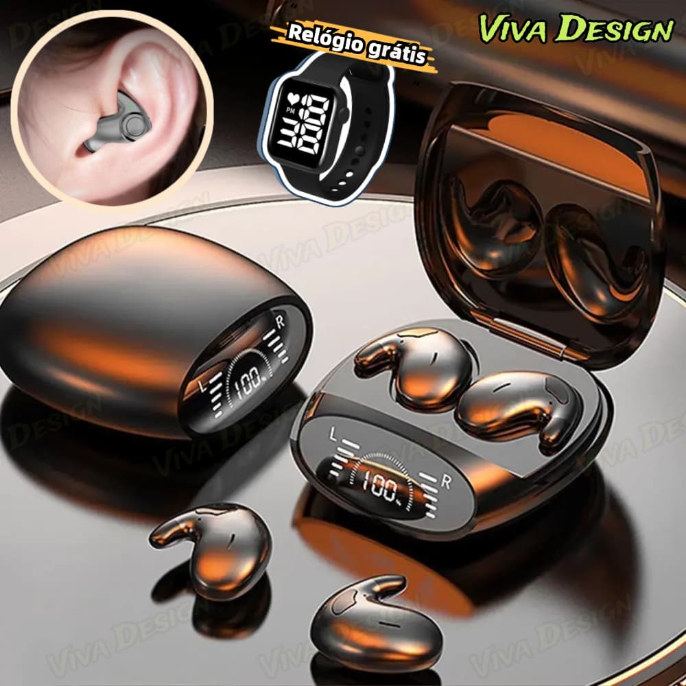 Fone De Ouvido Sem Fio Bluetooth 5.3 TWS Ruído Estéreo Cancelando Mini Earbuds