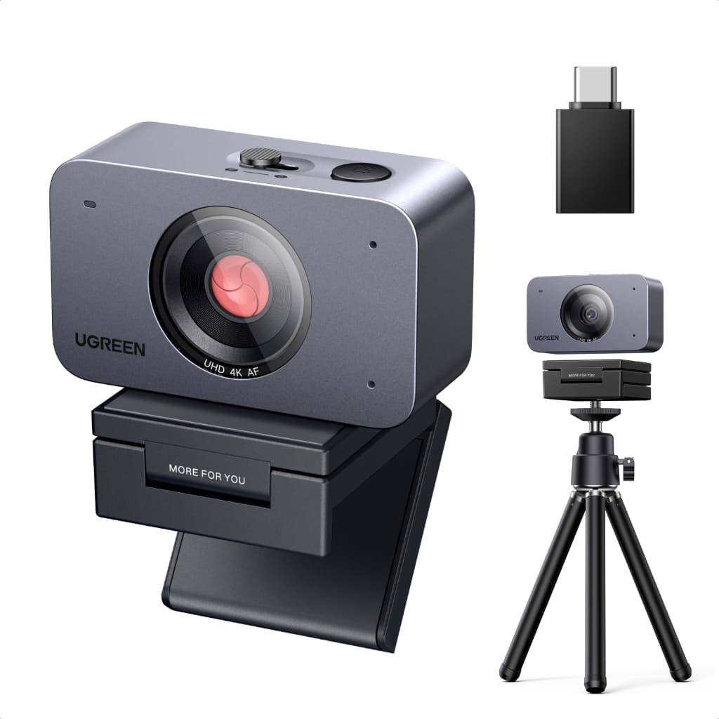Webcam UGREEN 4K Com Sensor De 8 Mp , 30 Fps , Redução De Ruído AI , Foco Automático , Capa De Privacidade , Tripé E Mon
