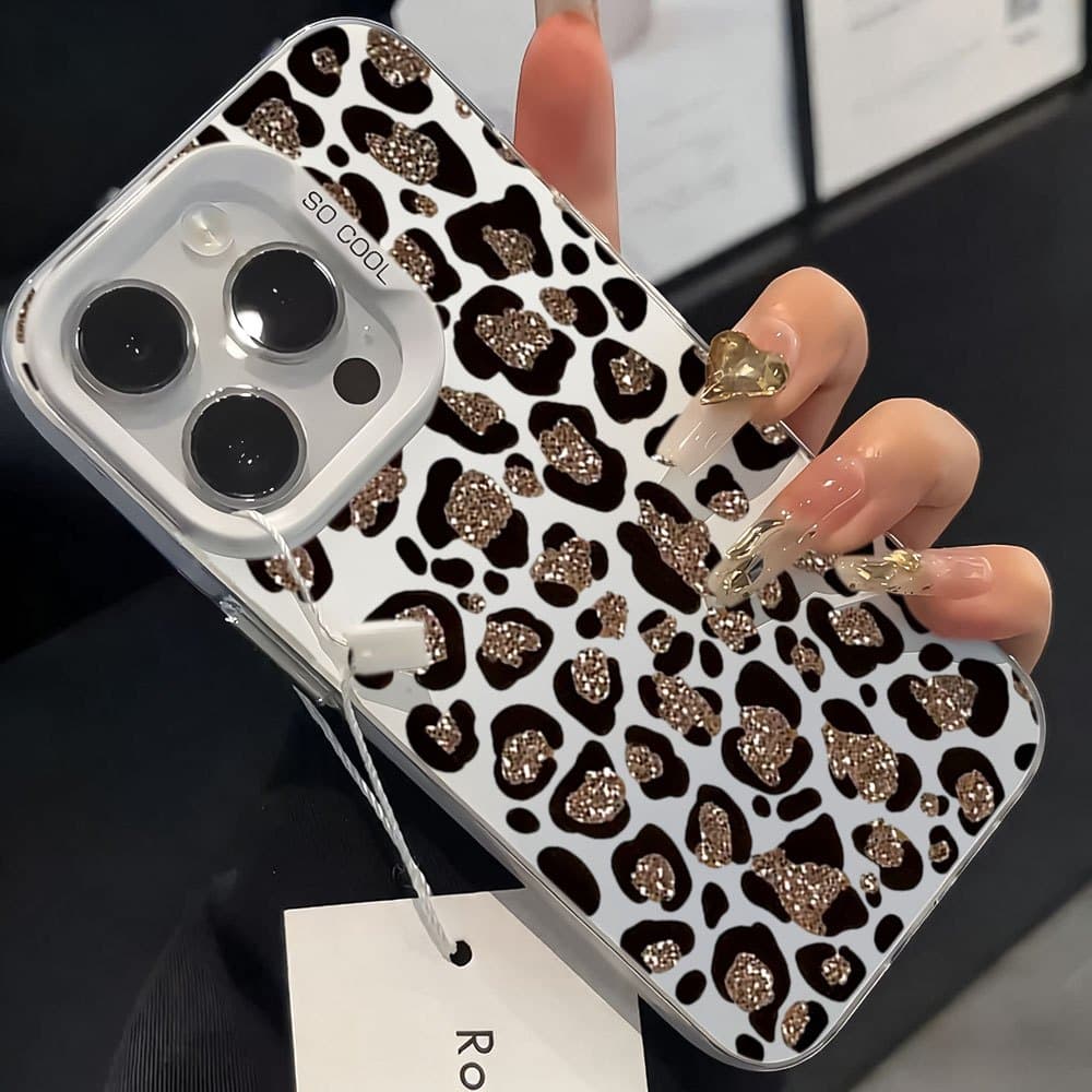 Capa De Telefone Com Estampa De Leopardo Fosco Para IPhone 13 12 11 Normal X XR XS 8 7 15 14 16 17 PRO MAX PLUS Silicone