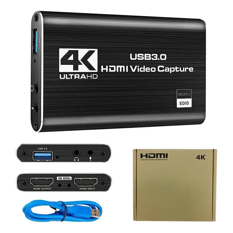 Placa De Captura De Vídeo Hdmi 4k Full Hd Usb 3.0 Com Áudio