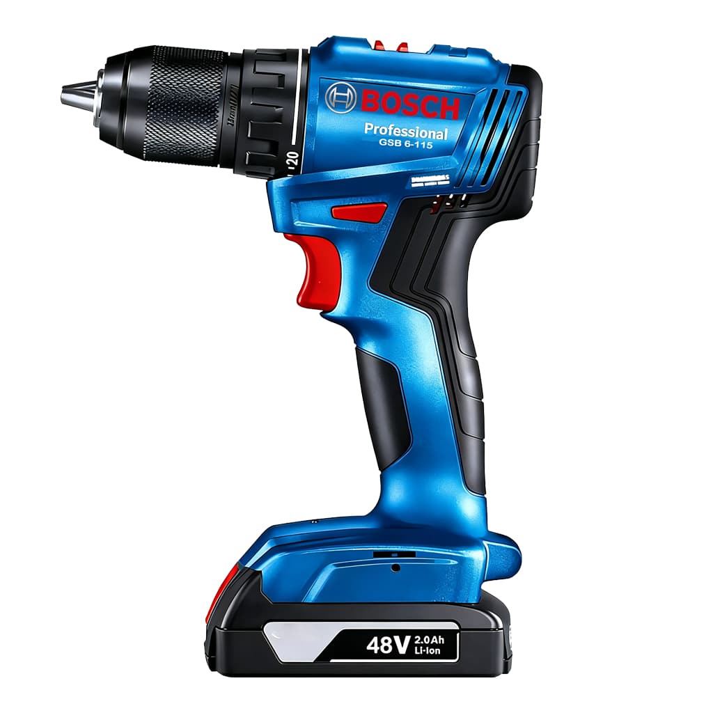 Parafusadeira Furadeira De Impacto Bosch Profissional 48V Com 2 Baterias de Lítio Para Casa e Obra