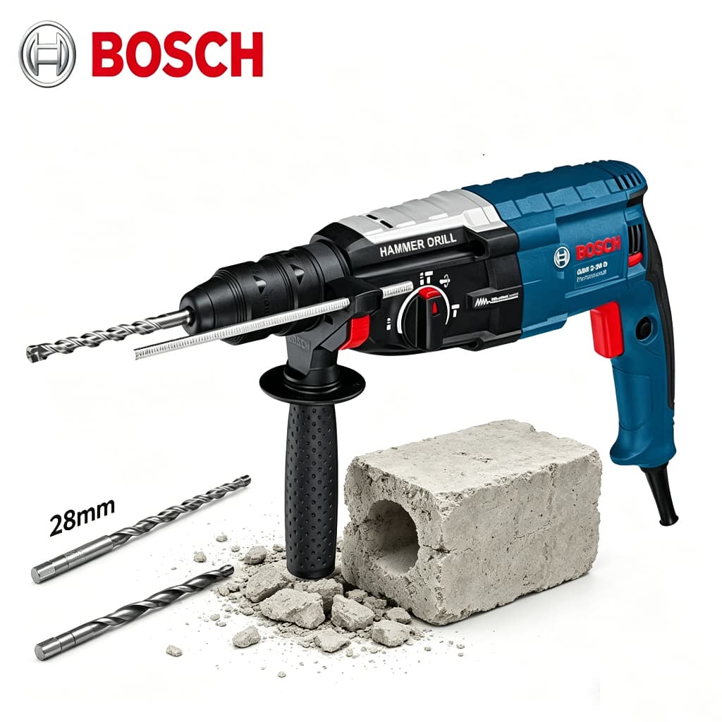 Furadeira Parafusadeira de Impacto Profissional Bosch GBH2-28D SDS-Plus Martelete Rompedor Fura Concreto e Parede