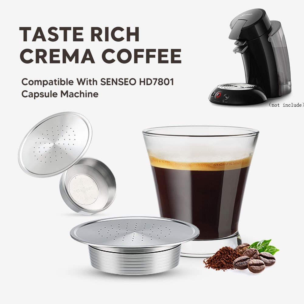 Para Senseo Cápsula De Café De Aço Inoxidável Filtro Pod Reutilizável Cafeteira Espresso Crema Maker