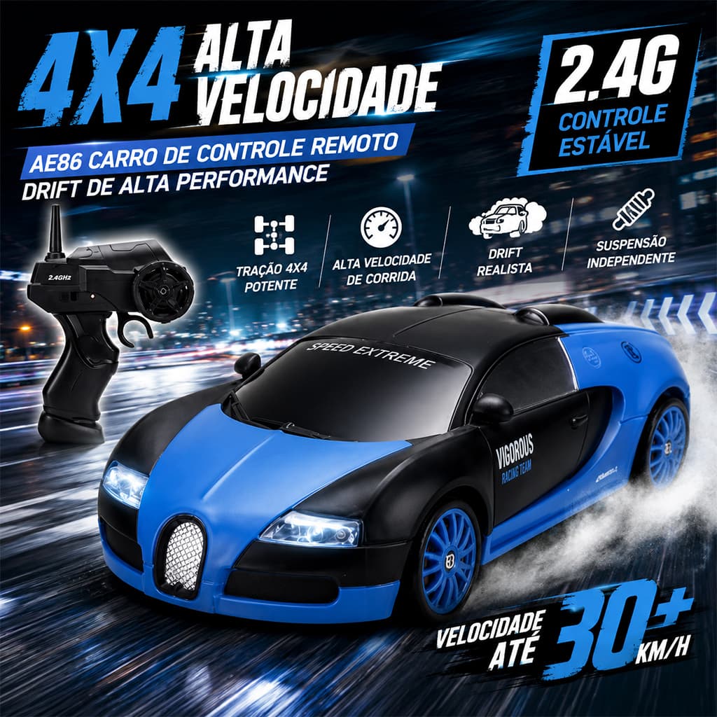 Simulação AE86 Drift carro de corrida de controle remoto 1: 24 carro de brinquedo elétrico com tração