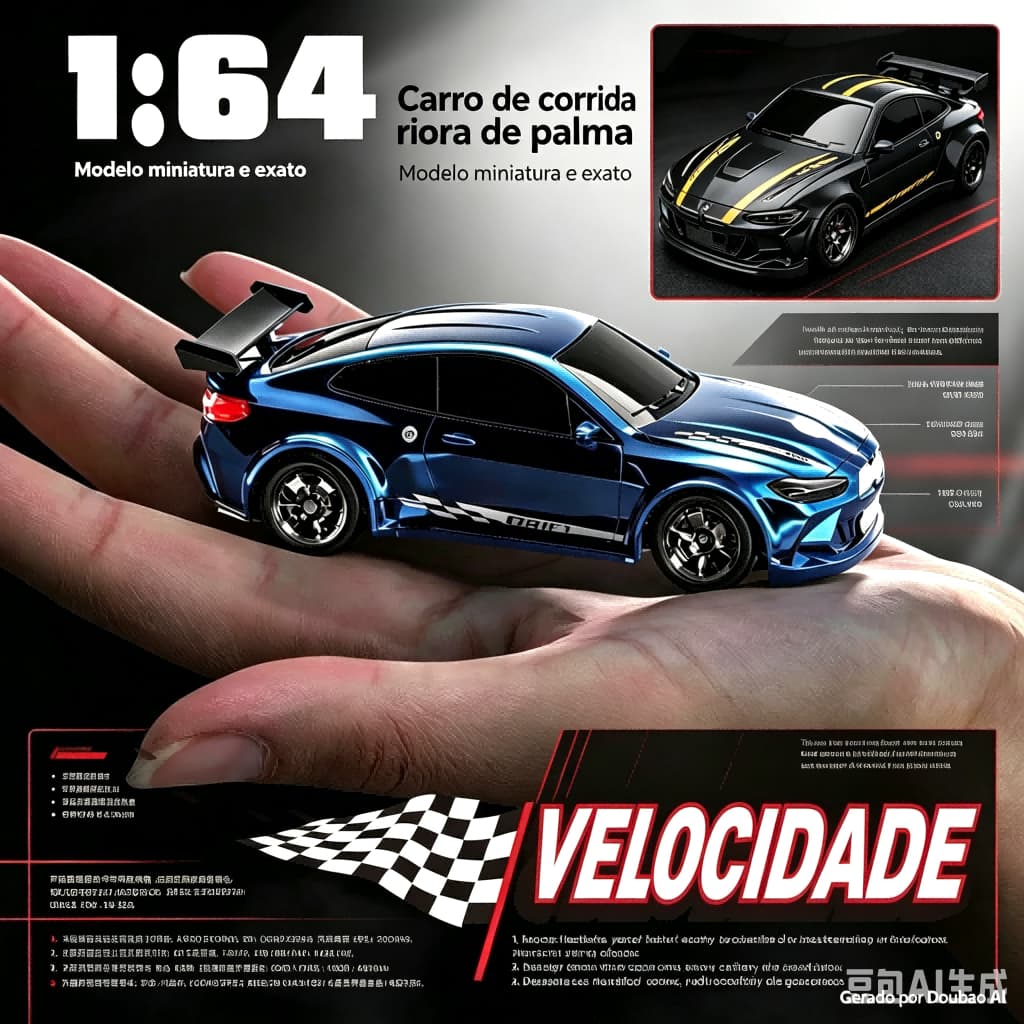Carro de Drift RC 1:64 Controle Remoto Mini Corrida com Luzes Brinquedo Colecionável para Presente