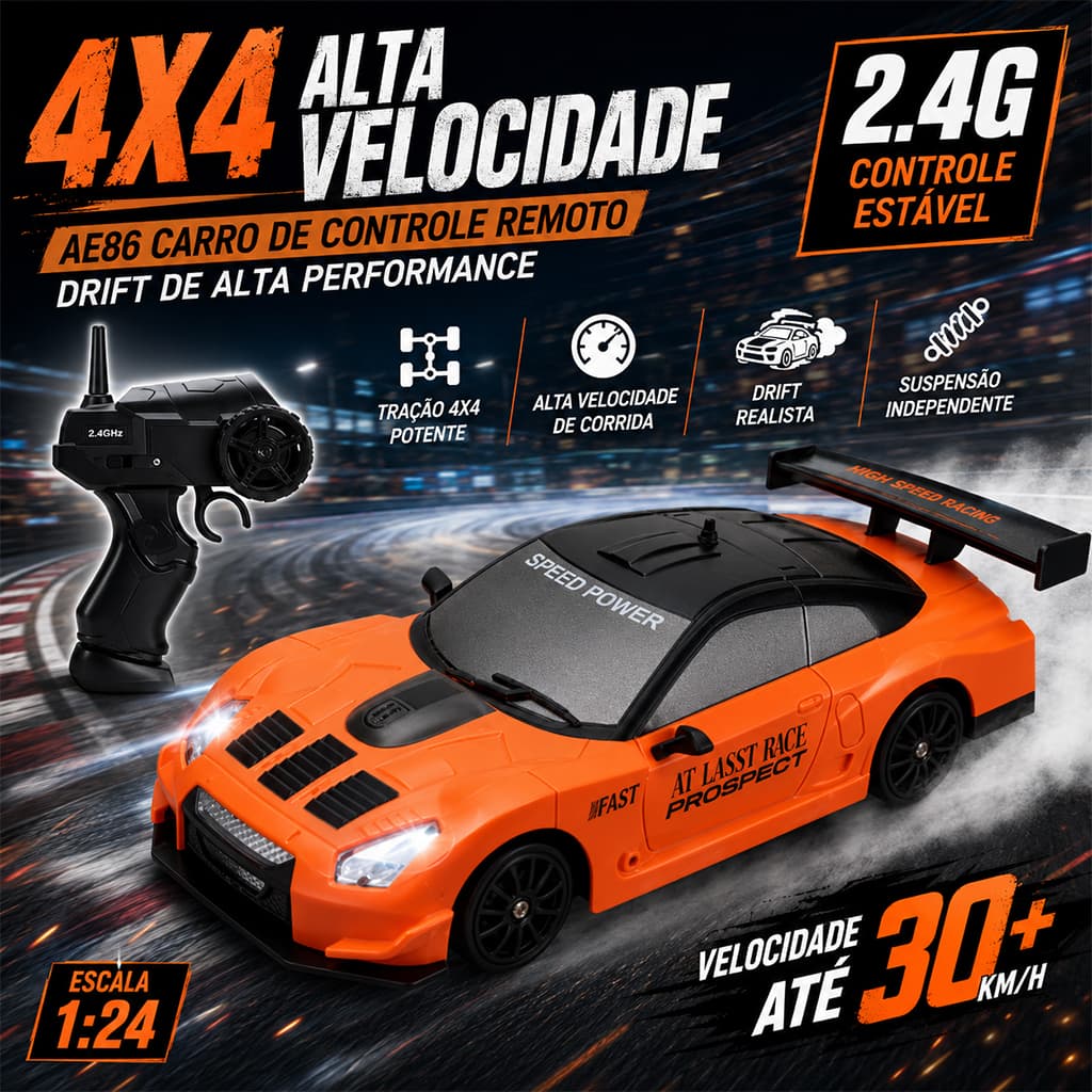 1: 24 AE86 deriva elétrica carro de controle remoto tração nas quatro rodas brinquedo de corrida