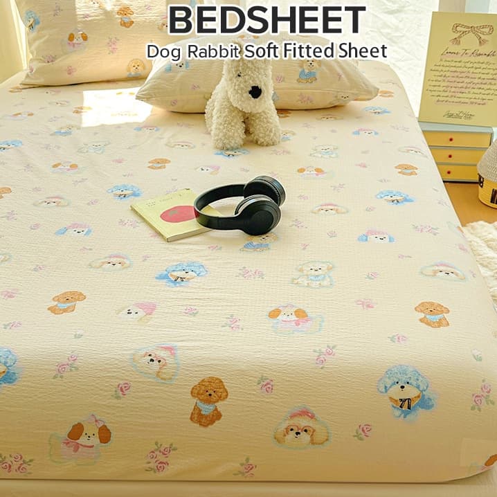 Lençol 100 % Poliéster Estilo Coreano Com design De Urso Fofo Protetor De Colchão De Gaze De Camada Dupla