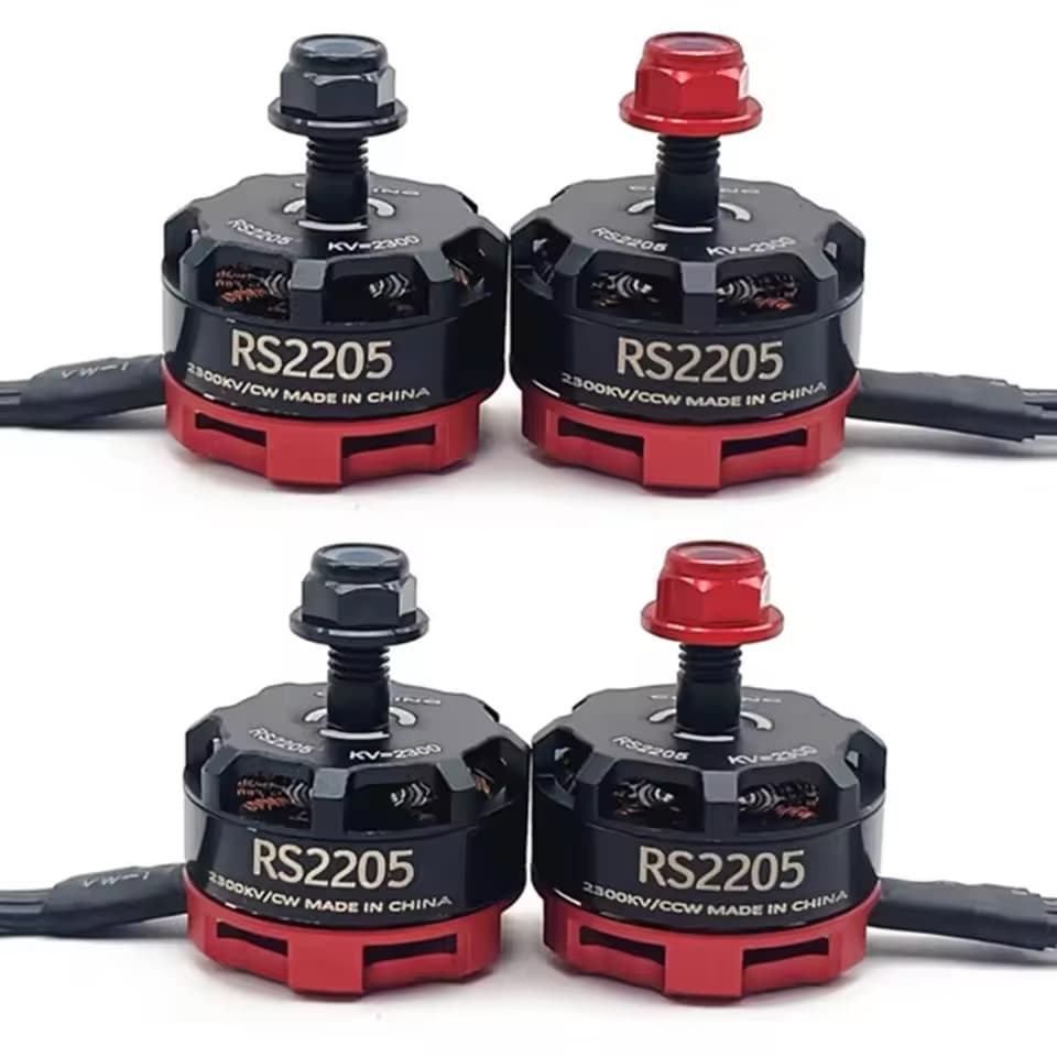 Kit Motor Brushless RS2205 2300KV 4 Unidades CW/CCW para Drone FPV Racing 5" Compatível 2-6S ESC 20A-40A