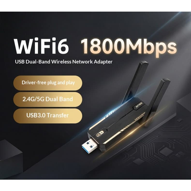 AX1800 WiFi 6 USB3.0 Adaptador Dual Band 2.4Ghz Até 5Ghz USB Receptor Dongle Wifi Placa de Rede Wireless Para PC Laptop