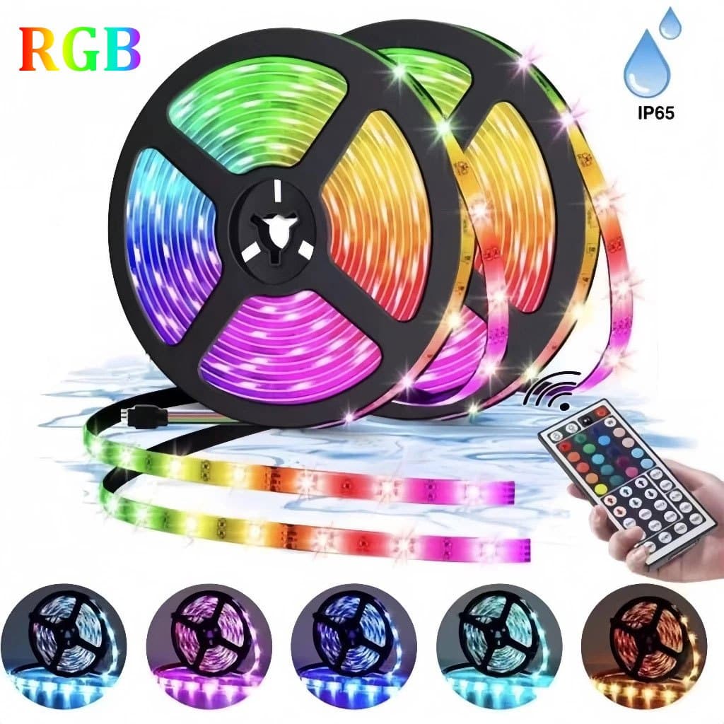 Fita Led Rgb 3528 ULTRA Colorida 5m 12V Bivolt 5M a 15M Com e Sem Fonte Decoração Casa Teto Vitrine
