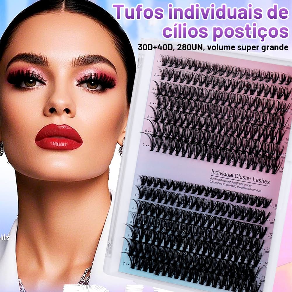 280 UN Cílios Postiços Tufo Volume Tipo Combinado D Curl Extensão Tufos sem Nó
