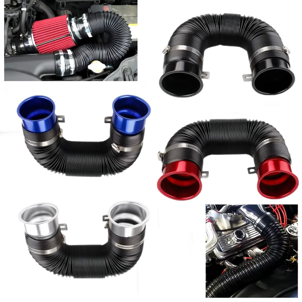 76mm/3 Polegadas Universal Flexível Motor De Carro Entrada De Ar Frio Mangueira Duto Tubo De Alimentação Com Conector E