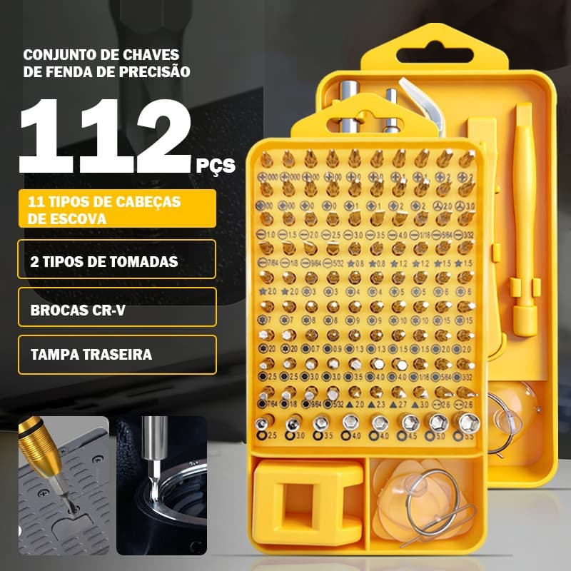 kit chave de fenda de precisão 112 peças profissional alta resistência