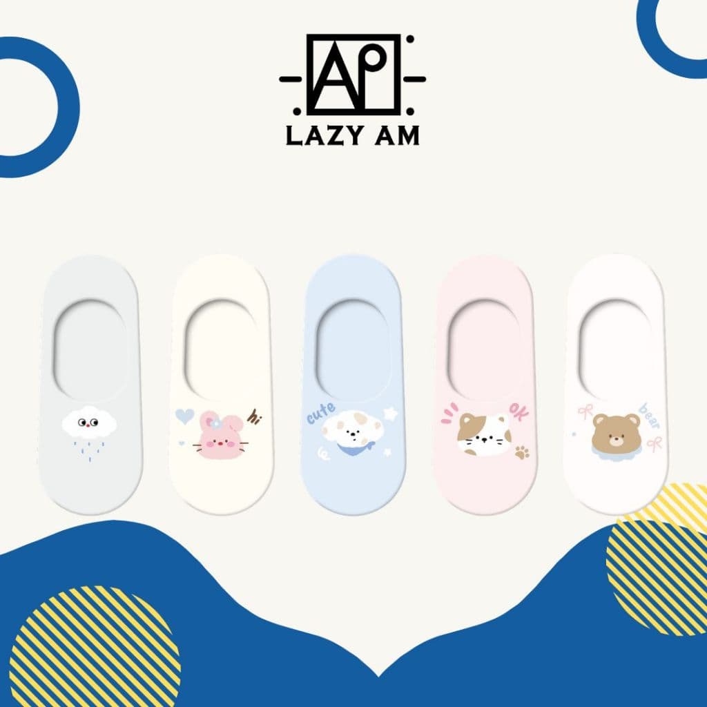 LAZYAM Meia Invisível Cartoon Fofo Sapatilha Macia Respirável Corte Baixo Feminina