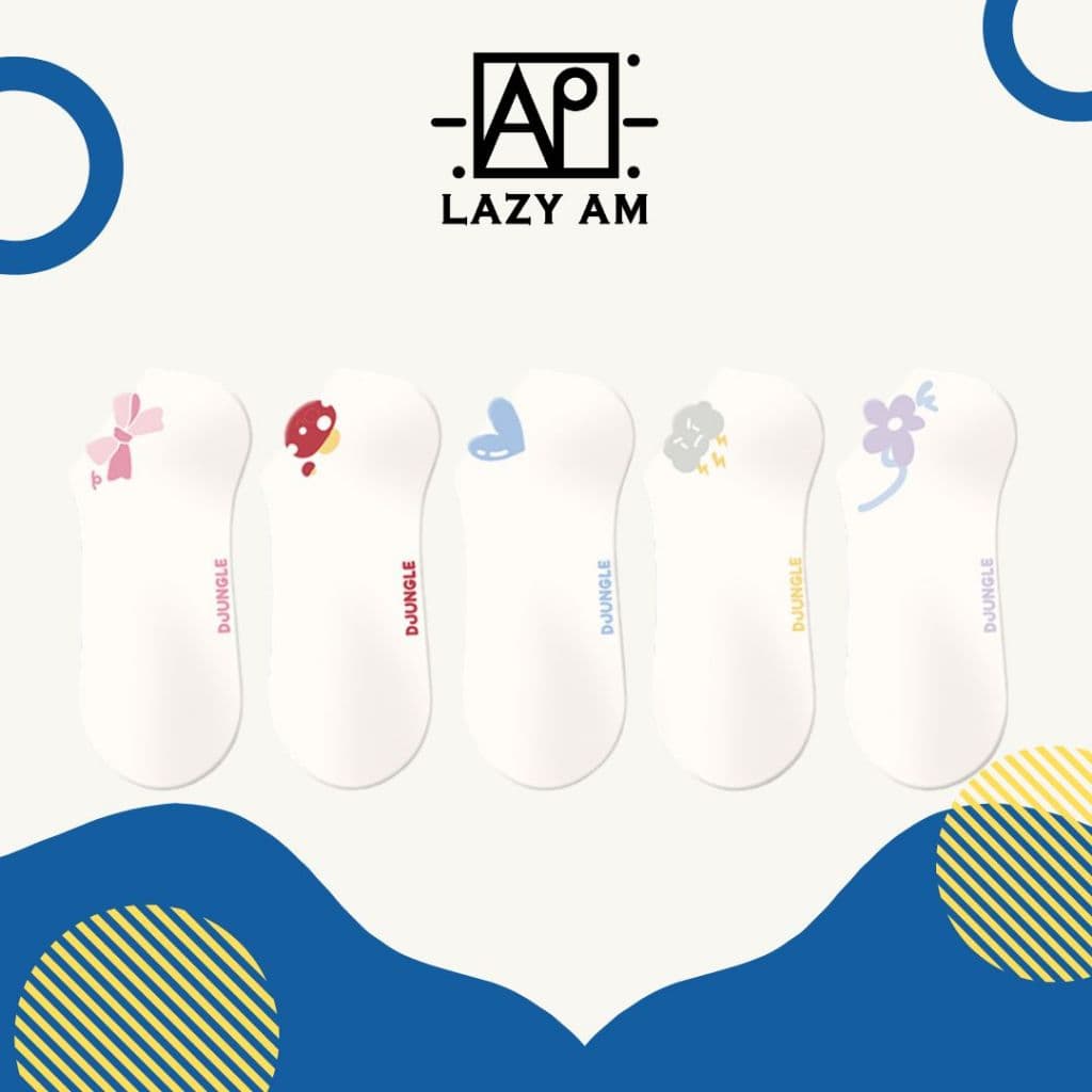LAZYAM Meia Invisível Coração Floral Coreana Algodão Leve Respirável Tornozelo Casual