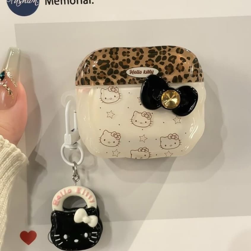 Leopardo impressão Kitty adequado para airpods 4a geração capa protetora Bluetooth 2a 3a geração pro 5a geração