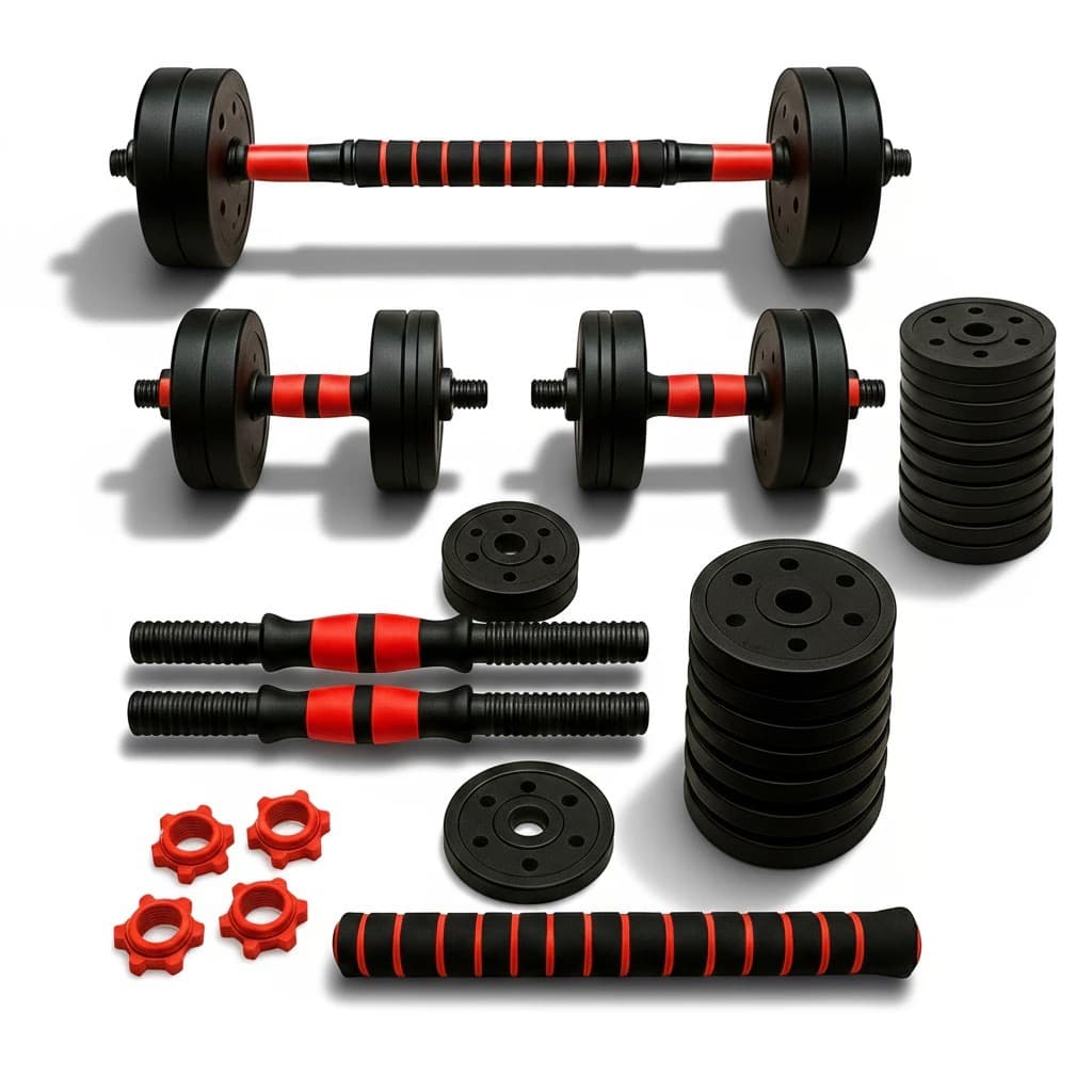 Kit Heroi 15kg Halteres Barra Supino Kettlebell Preto | Treino Funcional Academia Caseira