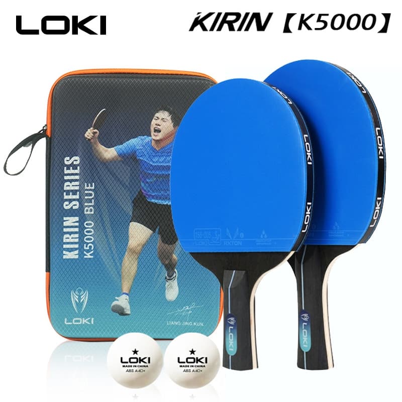 Original Loki K5000 Ping Pong Bats ITTF Aprovado Raquetes De Tênis De Mesa Conjunto Com Borracha Azul Spnge RXTON1 Para