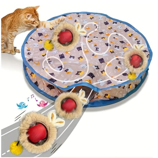 Brinquedo de bola interativo recarregável para gatos - Carregamento automático USB, sensor de movimento