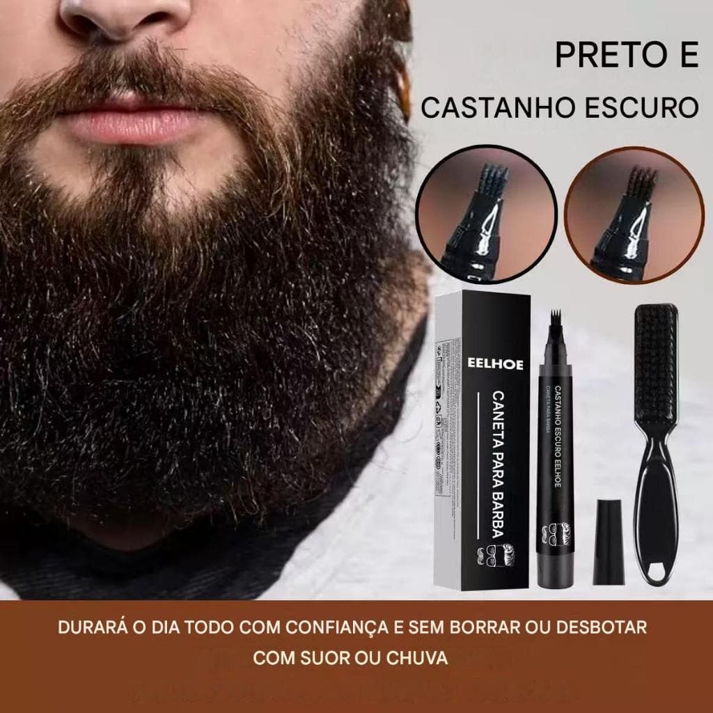 Caneta De Barba Masculina , natural À Prova D'água , Conjunto De Recarga
