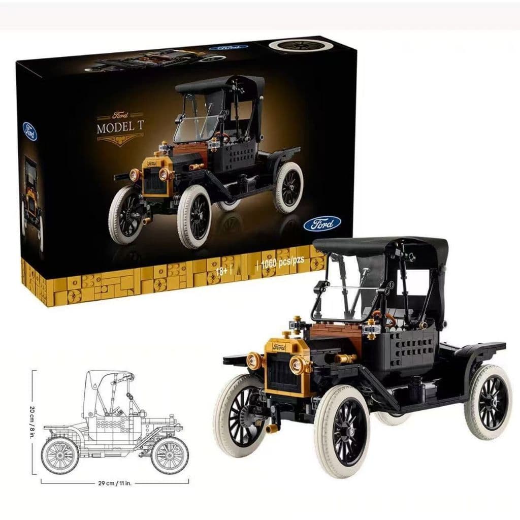 1060 pçs compatível Lego ícones Ford T1 Retro clássico carro menino montado blocos de construção brinquedo das crianças