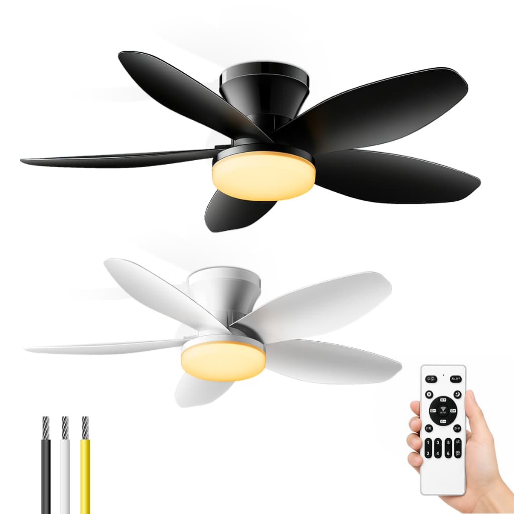 Ventilador De Teto Com Luz Silencioso Controle Remoto Economica Instalação Fácil LED Bivolt 110V/220V