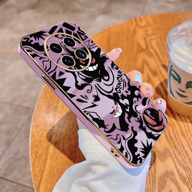 realme 13 Pro + realme12 12x 5G Pokemon Gengar Monstro 12 13 Caso Brilhante Chapeamento Bonito Capa Macia
