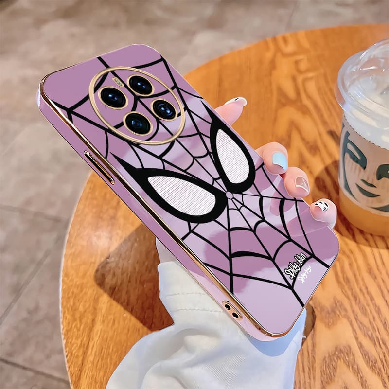 realme 13 Pro + realme12 12x 5G Artístico Homem Aranha Net 12 13 Caso Brilhante Chapeamento Capa De Silicone Premium