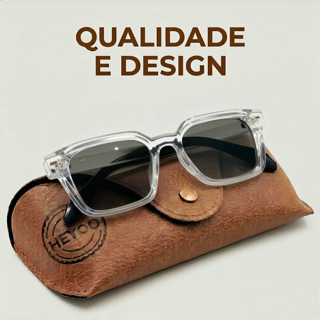 Óculos de sol estilo urbano Heyoo Square UV400|Estilo combinado preferido para viagens diárias|Ultravioleta de bloqueio
