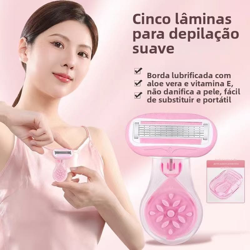 Navalha Manual Para Pele Sensível , Axilas , Pernas , Caixa De Armazenamento De Viagem De Corpo Inteiro Incluída Barbear