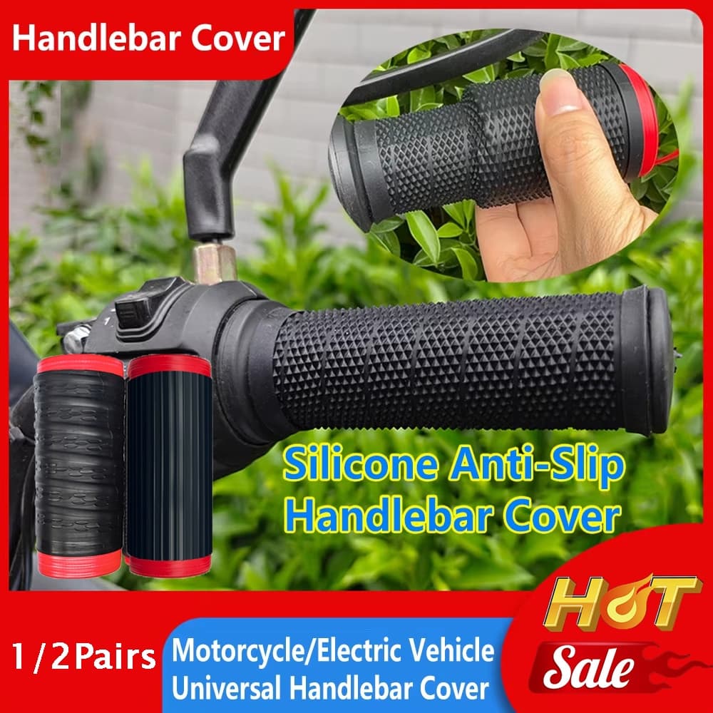 1/2 Pares De Capas Para Guidão De Motocicleta , Silicone Antiderrapante , Resistente Ao Desgaste , Amortecedor Absorvent