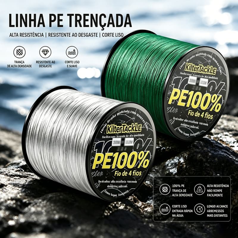 KIT2 Linha de pesca trançada de 4 fios de PE,extremamente resistente ao desgaste e com baixa absorção de água,300/500 m