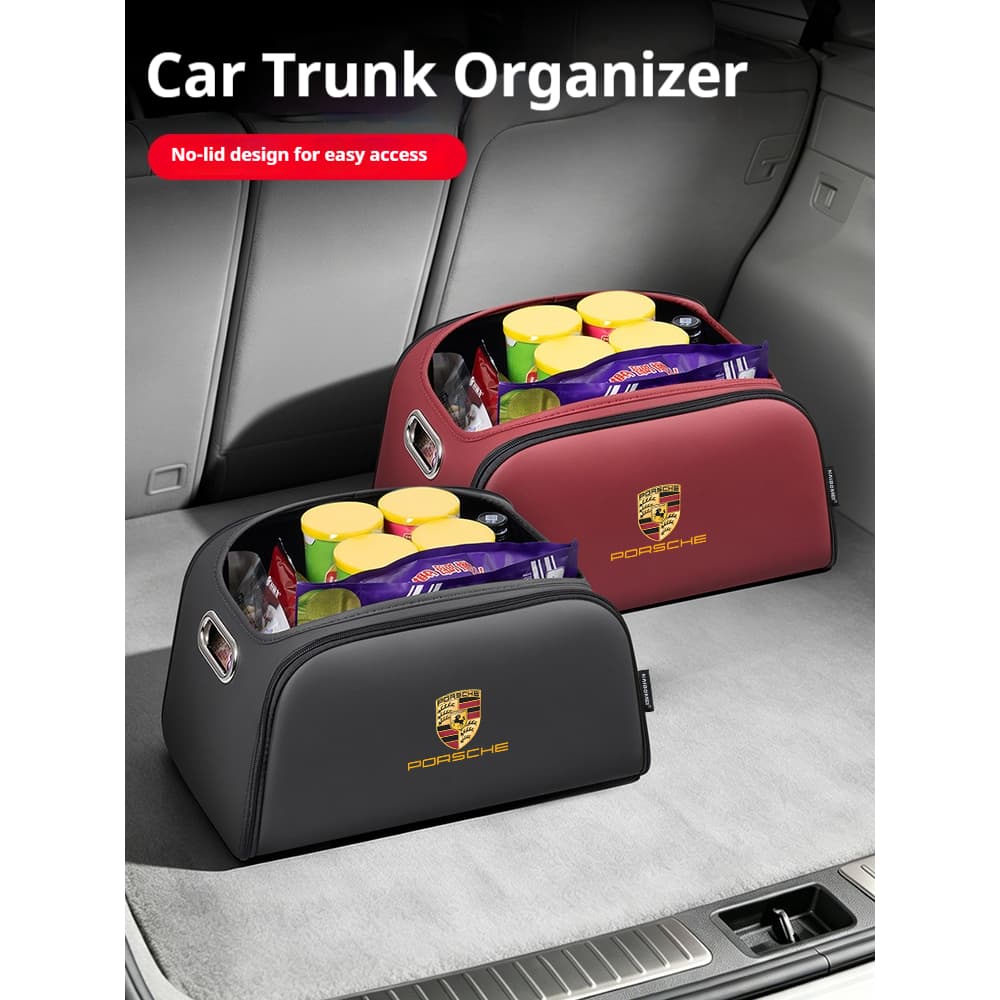 Para Porsche Panamera Cayenne Macan 718 Cayman Boxster 911 Taycan Caixa Organizadora De Porta-Malas De Carro Bolsa De Ar