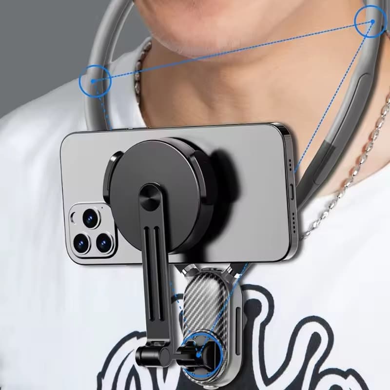 Suporte Magnético Para Telefone No Pescoço , De Silicone De Liberação Rápida Ajustável 360 Gravação De Vídeo , Vlogging