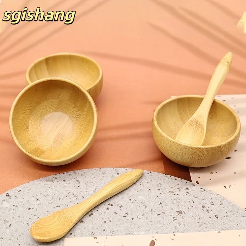 sg Máscara Cute Small Skin Care Face Mask Bowl Eco Bamboo De Bambu Conjuntos De Ferramentas De Mistura