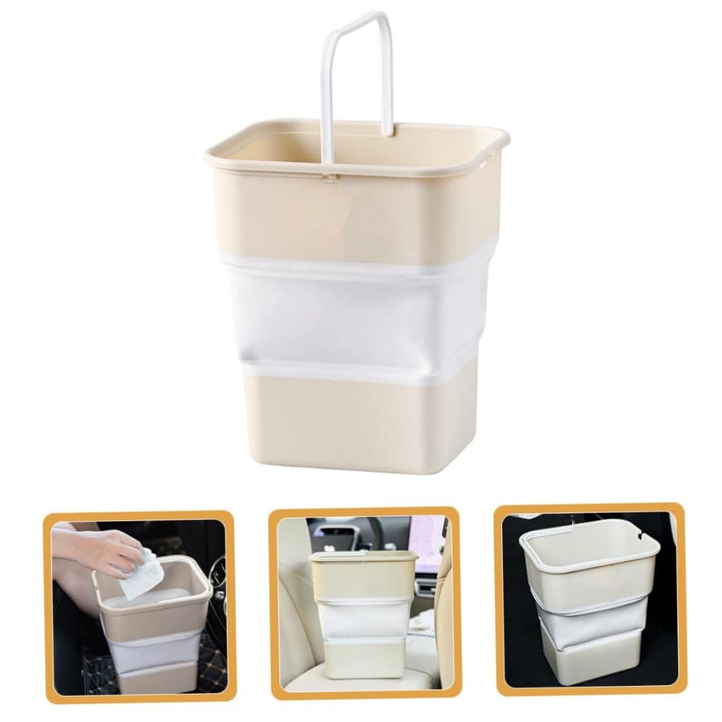 Lixeira Dobrável Portátil para Carro Camping Viagem Organizador Automotivo Multiuso 3L