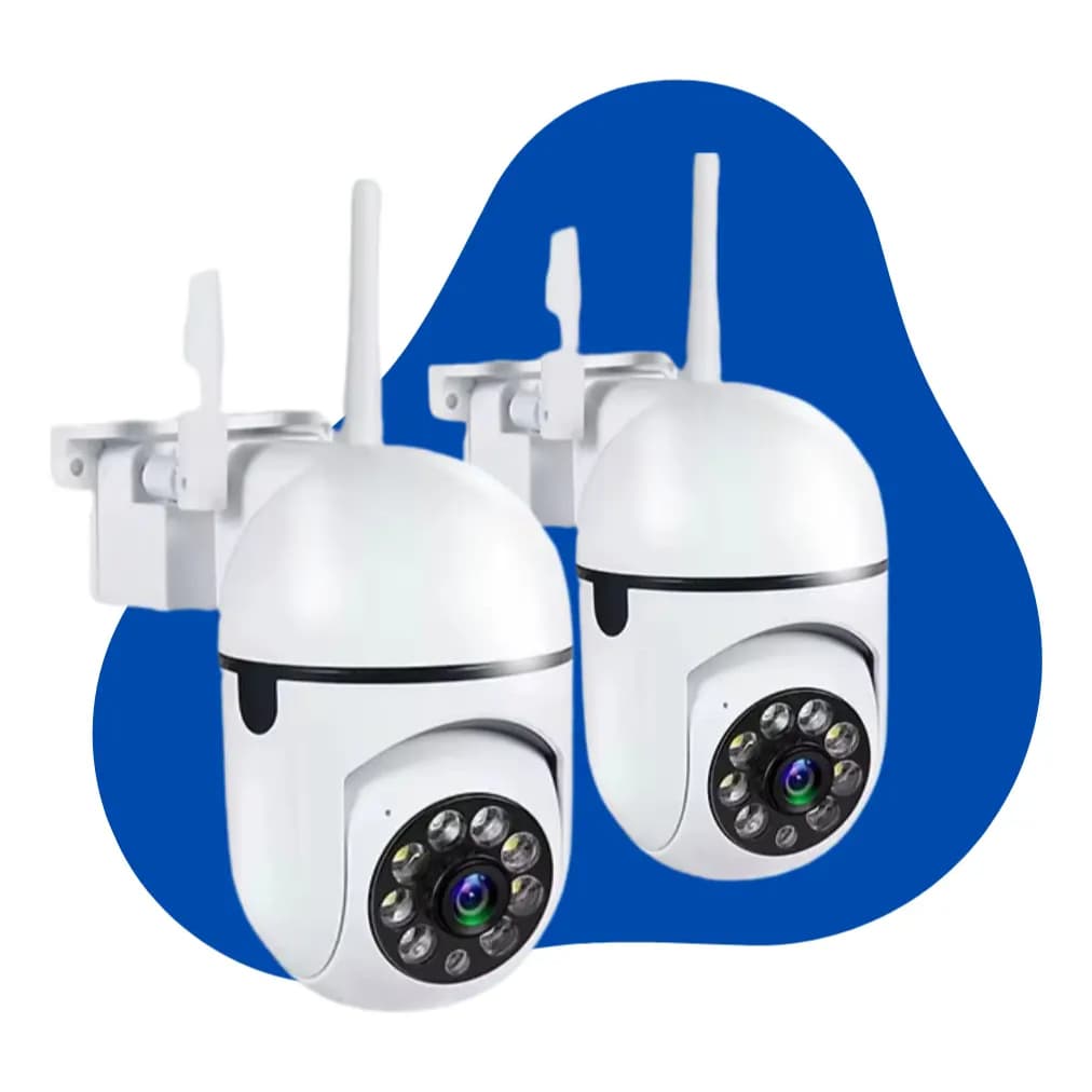 Kit 2 Câmeras De Câmera De Segurança IP Doméstica À Prova D'água 360 ° 2.4 GHz