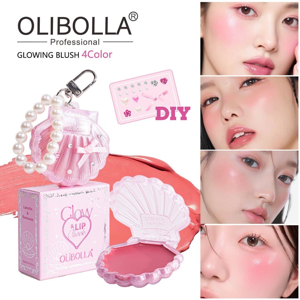 Shell Blush Cream Multiuso Lip & Cheek De Longa Duração Brilhante De Dupla Finalidade