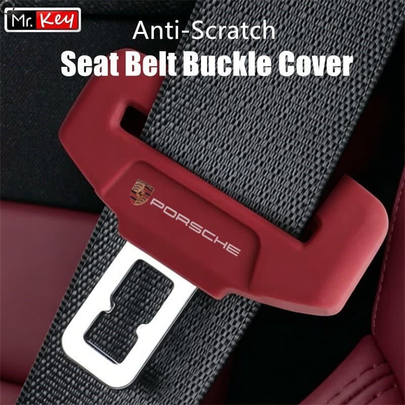 [Mr.Key] Capa Anti-Arranhões Com Fivela De Cinto De Segurança De Silicone Para Porsche Cayenne 911 Macan Panamera 718