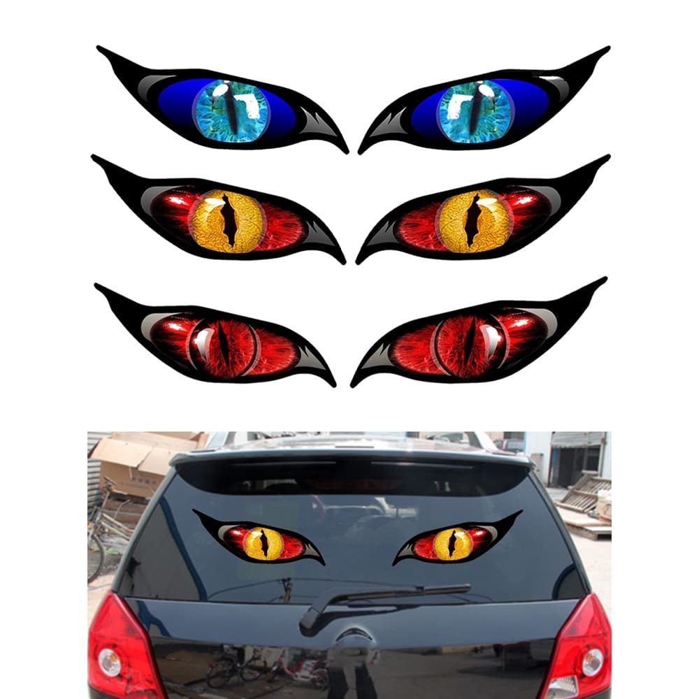 2 Pçs 3D Estéreo Motocicleta Olhos De Gato Adesivo Espelho Retrovisor Decoração Adesivos Para Moto Auto