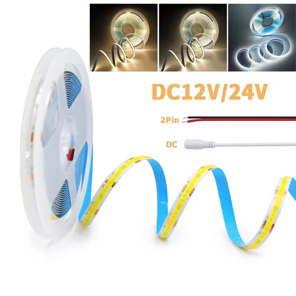 12V 24V COB LED Strip Light 320LED Super Bright CRI 90 1m 2m 3m 5m Sob O Armário Barra De Luz Para De Cozinha Parede Dec