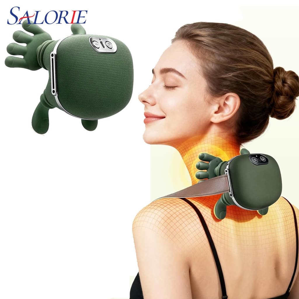Salorie Massageador De Pescoço Elétrico Ombro Massagem Cervical Para Profunda De Tecidos 4D Amassar Biônico Aquecido
