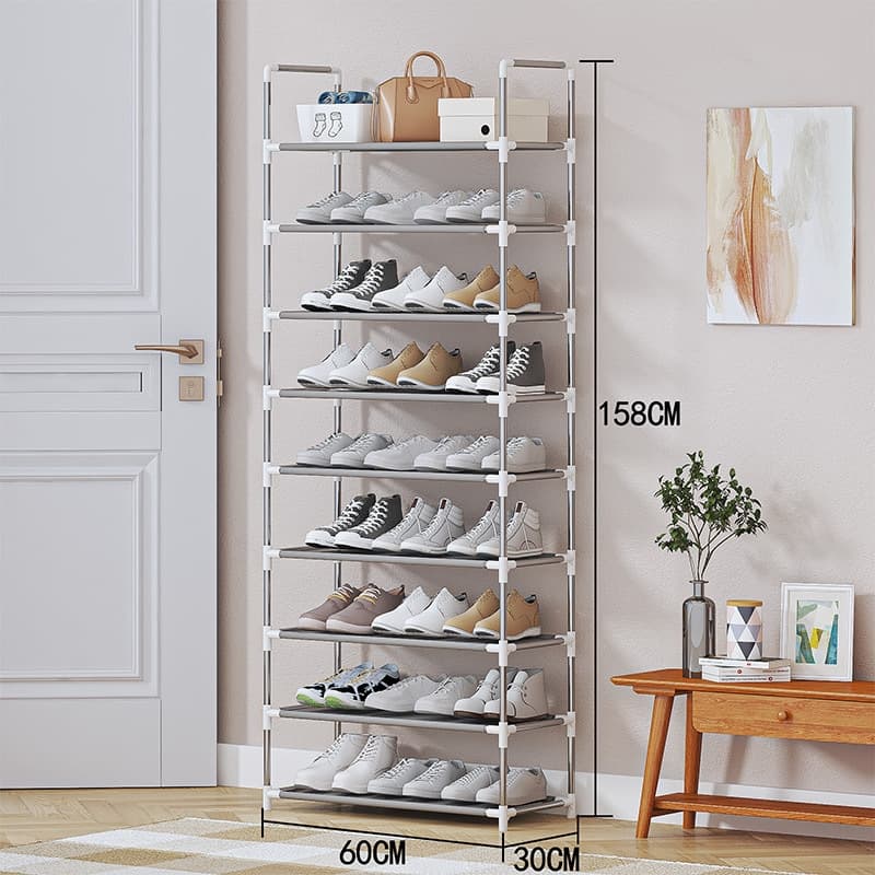 Sapateira Organizadora Vertical 9 Andares Metal e Plástico, 27 Pares para Sapatos, Quarto, Corredor, Sala e Varanda
