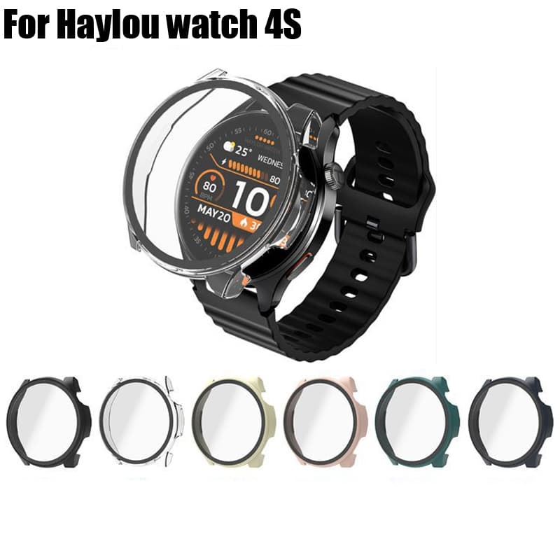 For Haylou Watch 4S Case De Smartwatch Inteligente Capa Completa Protetor Pára-Choques Escudo Filme De Tela De Vidro