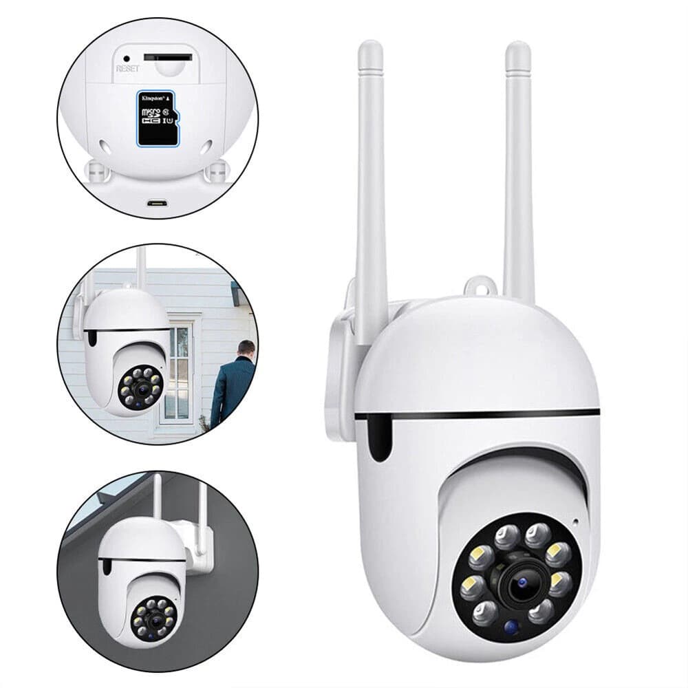 Câmera IP Externa Sem Fio PTZ Wifi 1080P 4x Zoom Digital Áudio 2.4g CCTV 3 Megapixels Segurança Doméstica