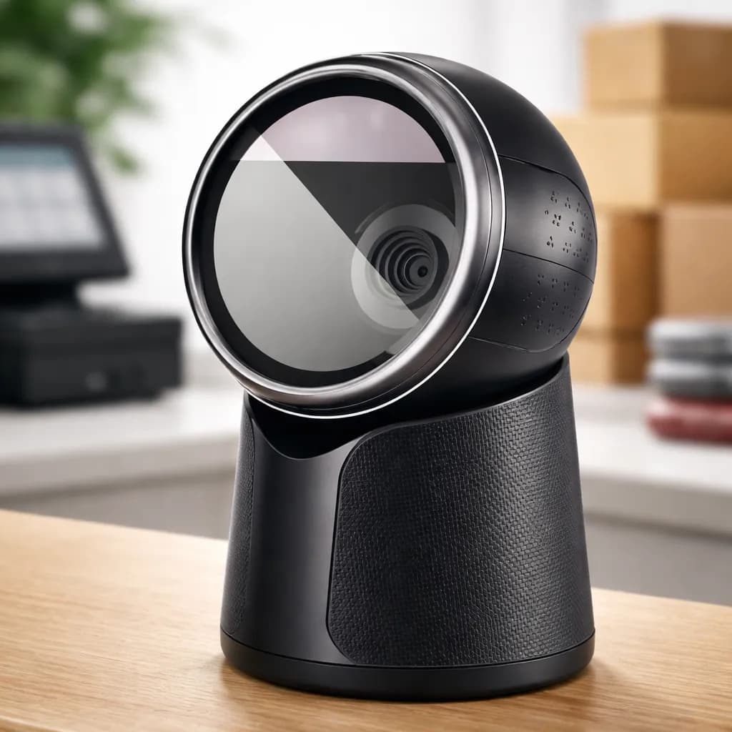Leitor De Codigo De Barras E QR Code Fixo De Mesa Sensor 2D Laser Automantico Para Caixa Comercial USB