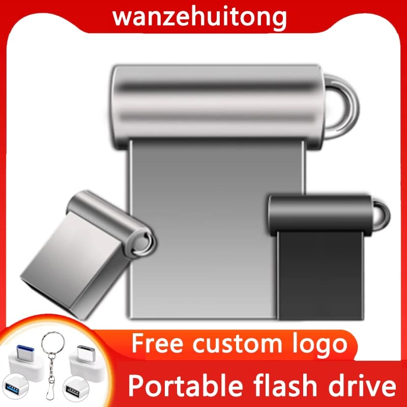 Unidade Flash USB de Metal à prova d'água 8GB/32GB/2TB, compatível com computador, TV