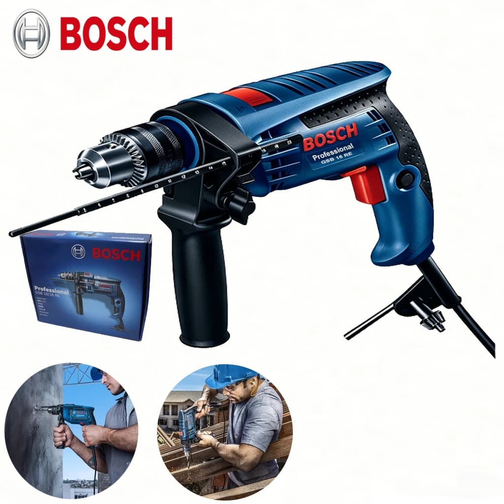 Furadeira de Impacto Elétrica Bosch GSB 16RE Profissional 1200W Para Obra e Concreto Envio Rápido